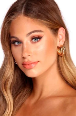 PENDIENTES DE ARO TRIPLE
