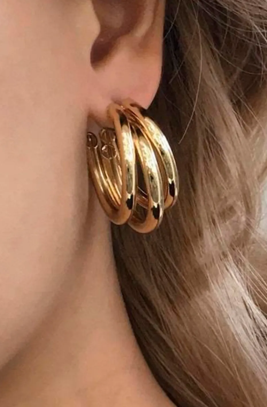 PENDIENTES DE ARO TRIPLE