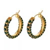 PENDIENTES DE ARO VERDE INTENSO