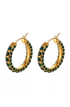 PENDIENTES DE ARO VERDE INTENSO