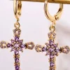 PENDIENTES DE CRUZ AMATISTA