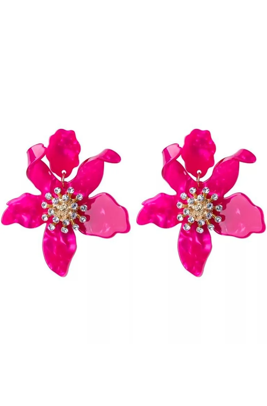 PENDIENTES DE FLOR COLOR BUGANVILLA