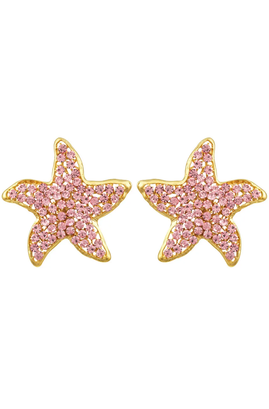 PENDIENTES DE PINZA ESTRELLA DE MAR CRISTALES DE SWAROVSKI PINK