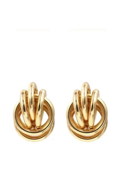 PENDIENTES DORADOS AROS ENTRE LAZADOS