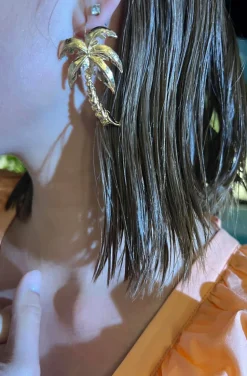 PENDIENTES DORADOS PALMERA