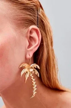 PENDIENTES DORADOS PALMERA