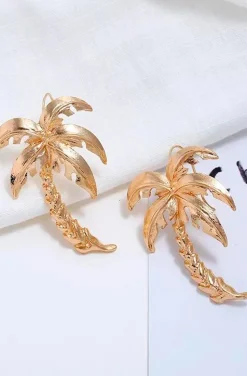 PENDIENTES DORADOS PALMERA