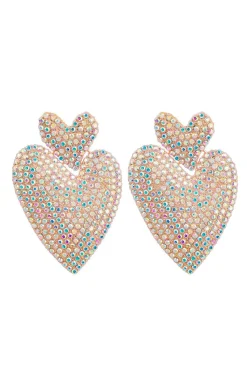 PENDIENTES DOS CORAZONES BLANCO BOREAL