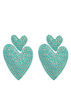 PENDIENTES DOS CORAZONES TURQUESAS
