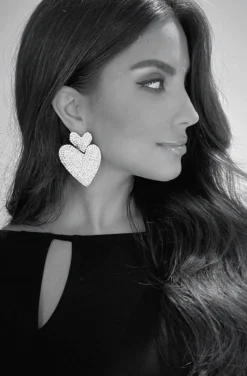 PENDIENTES DOS CORAZONES BLANCO BOREAL
