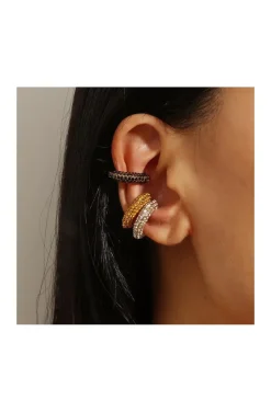 PENDIENTES EAR CUFFS CIRCONITAS DORADO