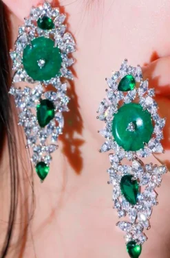 PENDIENTES ESMERALDAS CIRCONITAS JOYA