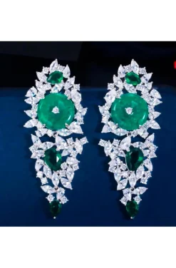 PENDIENTES ESMERALDAS CIRCONITAS JOYA