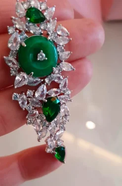 PENDIENTES ESMERALDAS CIRCONITAS JOYA