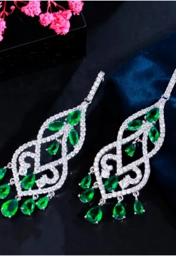 PENDIENTES ESTILO VINTAGE VERDE ESMERALDA