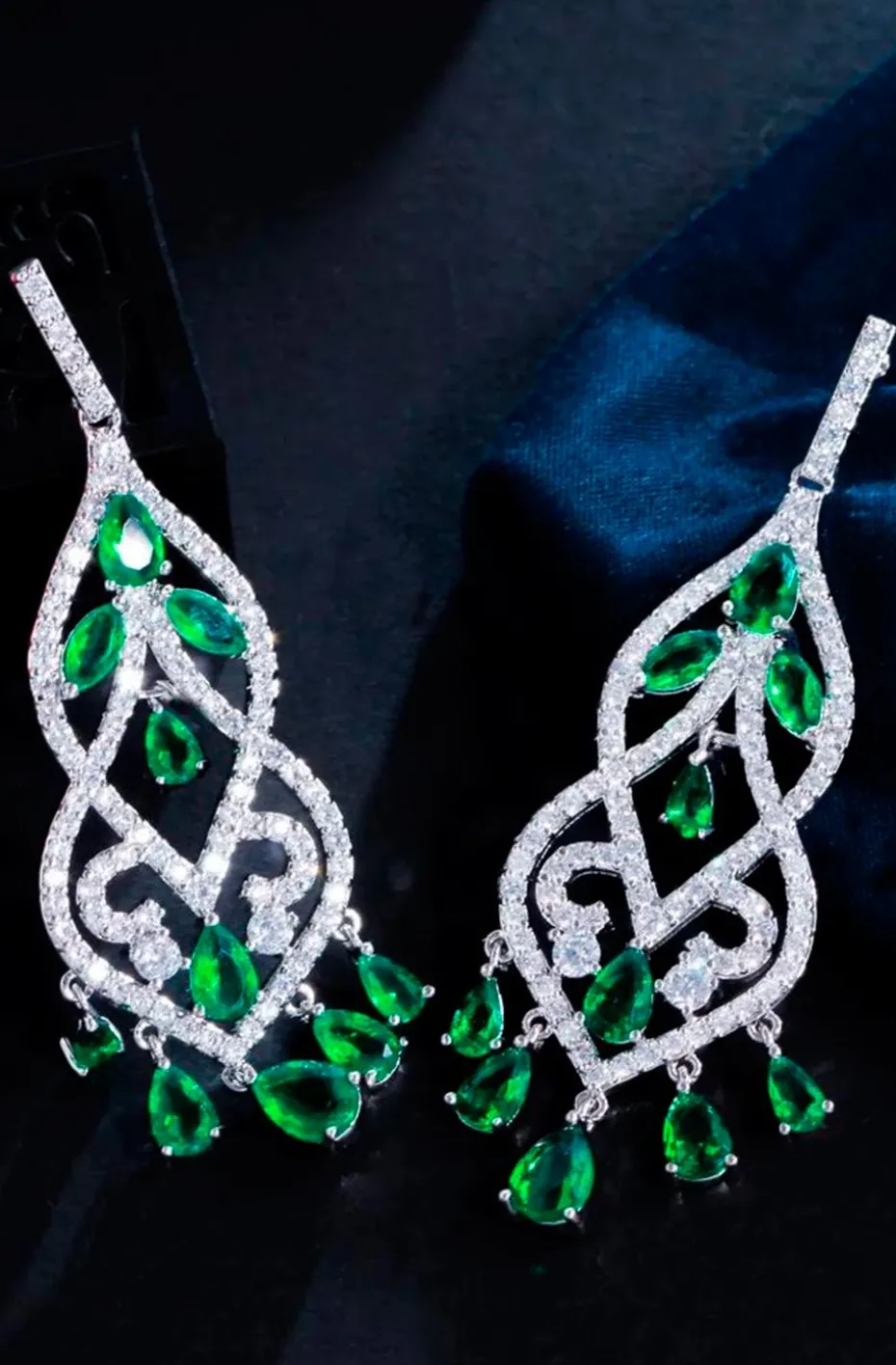 PENDIENTES ESTILO VINTAGE VERDE ESMERALDA