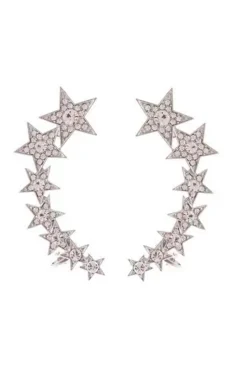 PENDIENTES FILA DE ESTRELLAS PLATA