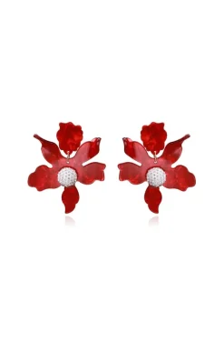 PENDIENTES FLOR BURDEOS