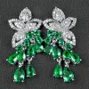 PENDIENTES FLOR CON LAGRIMAS VERDE