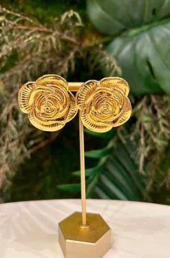 PENDIENTES FLOR DORADA