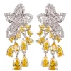 PENDIENTES FLOR GOTAS AMARILLAS