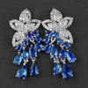 PENDIENTES FLOR LAGRIMAS AZULES