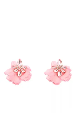 PENDIENTES FLOR PETALOS ROSA