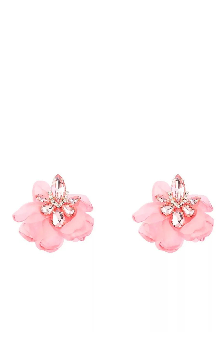 PENDIENTES FLOR PETALOS ROSA