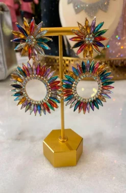 PENDIENTES FLOR RAIBOW