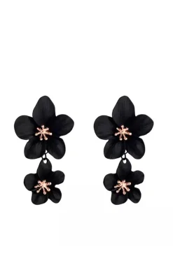 PENDIENTES FLORES BLACK