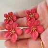 PENDIENTES FLORES ROSA