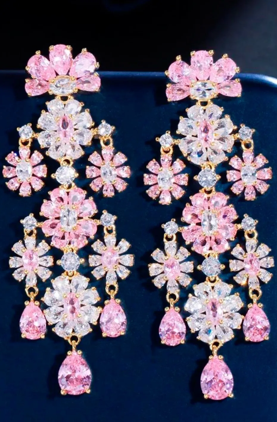 PENDIENTES FLORES ROSAS