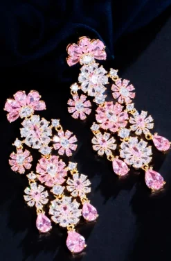 PENDIENTES FLORES ROSAS