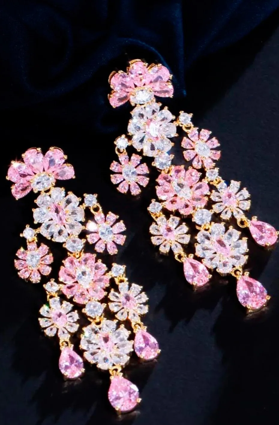 PENDIENTES FLORES ROSAS