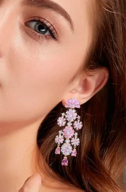 PENDIENTES FLORES ROSAS