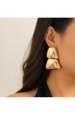 PENDIENTES GEO LUXE DORADO