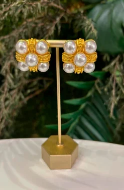 PENDIENTES GEOMÉTRICOS CON PERLAS