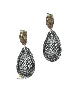 PENDIENTES GOTA SNAKE GRIS