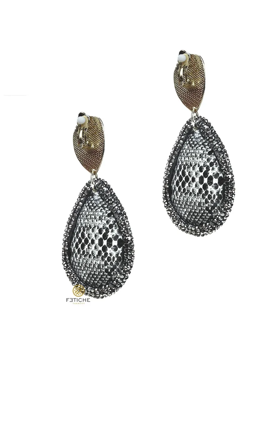 PENDIENTES GOTA SNAKE GRIS