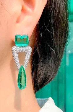 PENDIENTES GOTA VERDE