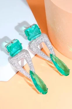 PENDIENTES GOTA VERDE