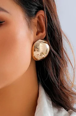 PENDIENTES GRAN LUNAR DORADO