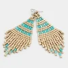 PENDIENTES HIPPIE CHIC ABALORIOS TURQUESA