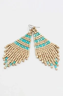 PENDIENTES HIPPIE CHIC ABALORIOS TURQUESA