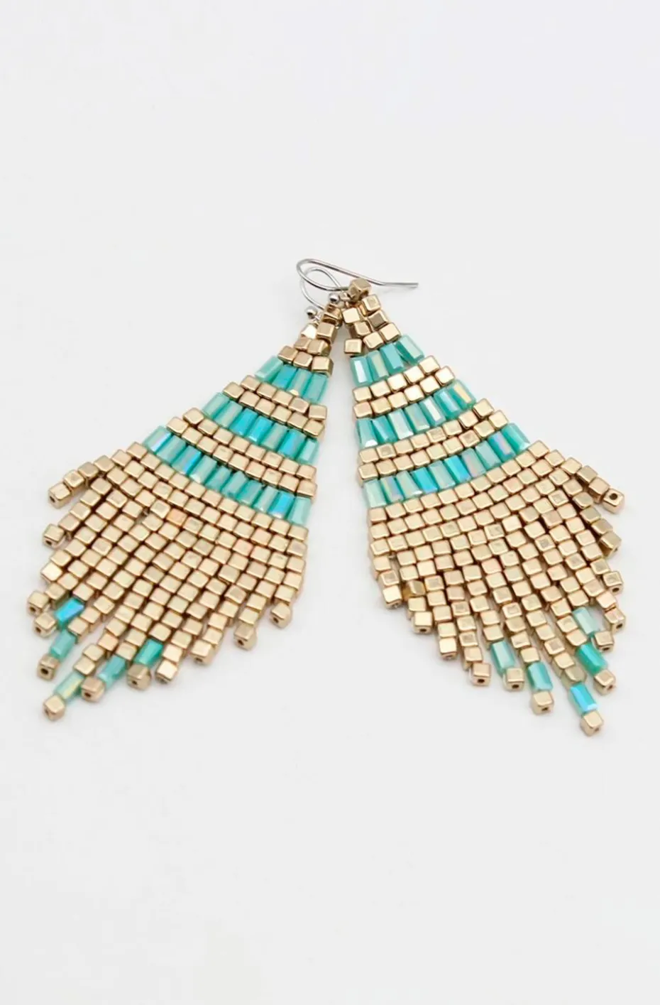 PENDIENTES HIPPIE CHIC ABALORIOS TURQUESA