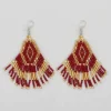 PENDIENTES HIPPIE CHIC BURDEOS