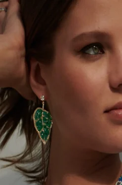 PENDIENTES HOJA VERDE CIRCONITAS