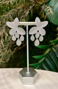 PENDIENTES HOJAS FLORALES SILVER