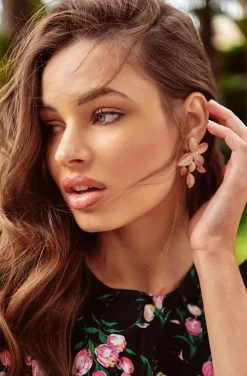 PENDIENTES HOJAS FLORALES GOLD