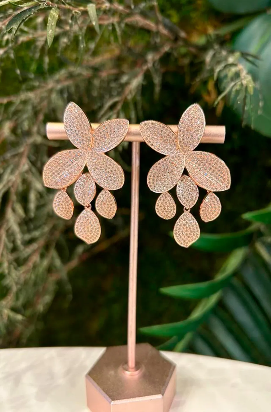 PENDIENTES HOJAS FLORALES GOLD